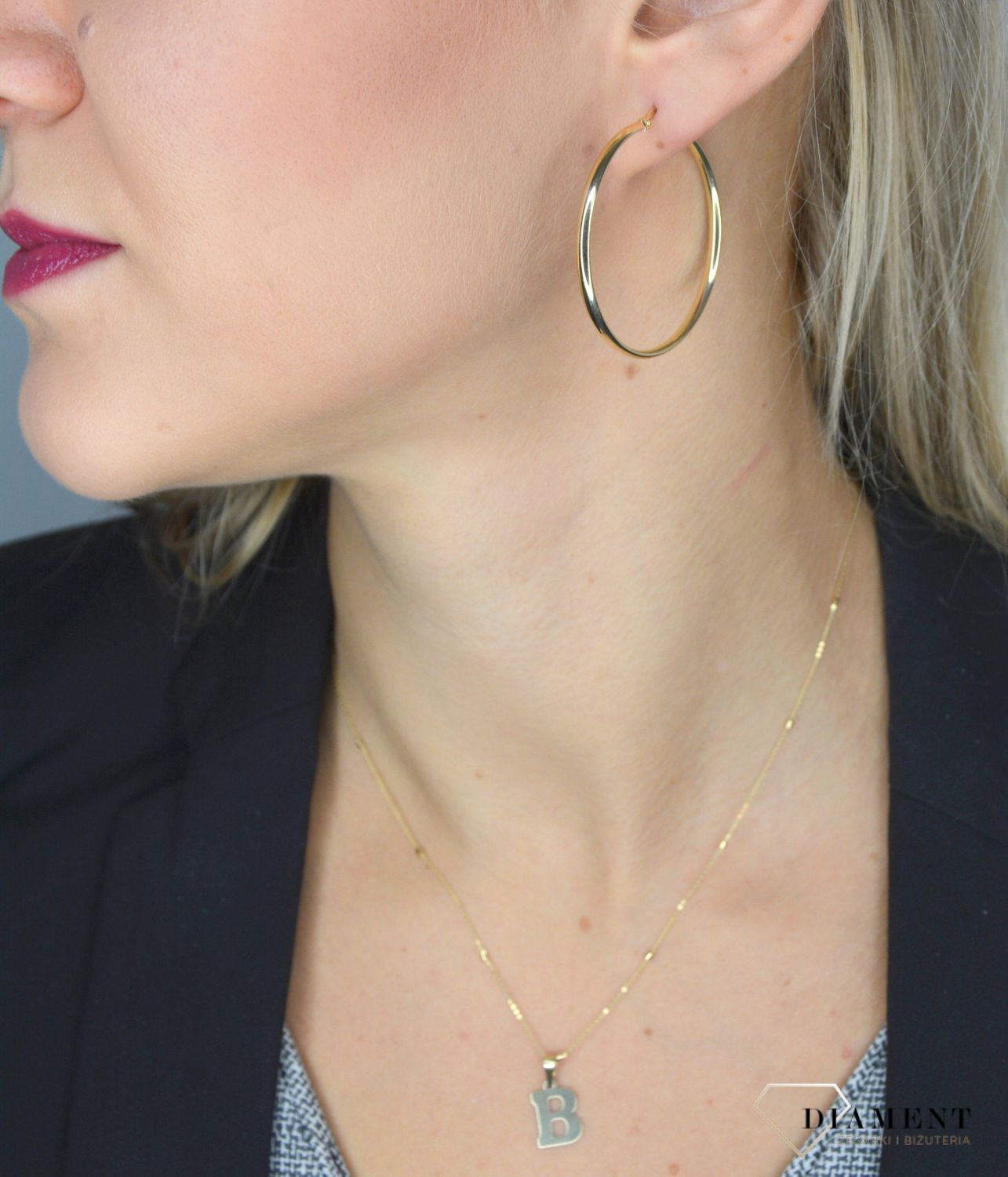 Złote kolczyki 585 koła 4,5 cm KL 8415B 585.jpg